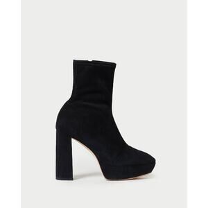 LOEFFLER Randall Black velvet Camden Black Platform Bootie size 9.5